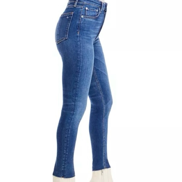rag & bone Nina High Rise Ankle Skinny Raw Hem Jeans in Jasper Wash Size 27 - Picture 4 of 14
